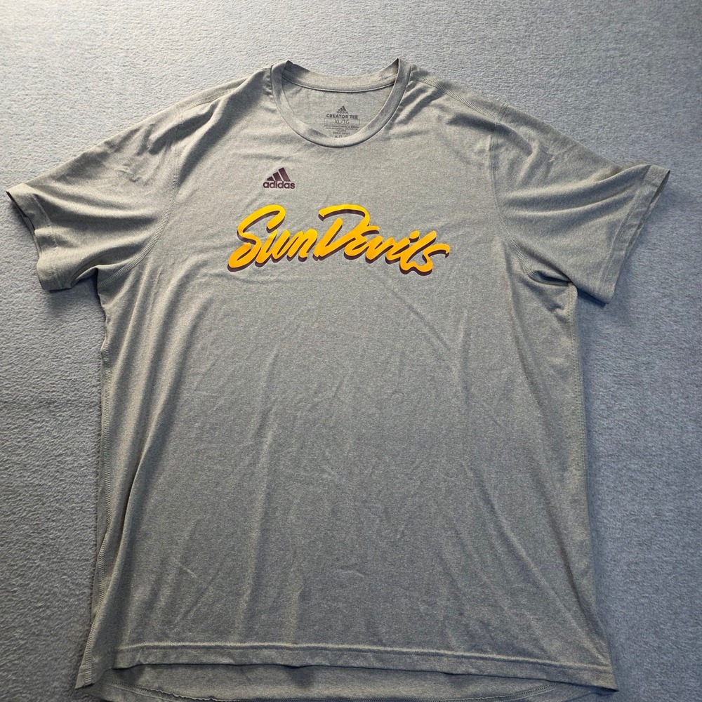 Arizona State Sun Devils Adidas T Shirt Mens Extra Large Gray AEROREADY NCAA